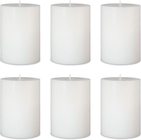 6 Packs 2.75x3.25 Inch Red Colored Pillar Candles, Unscented Dripless Non-Toxic Clean Burning Burgundy Cylinder Candles for Home Dinner Table Emergency Power Outage in Saudi Arabia