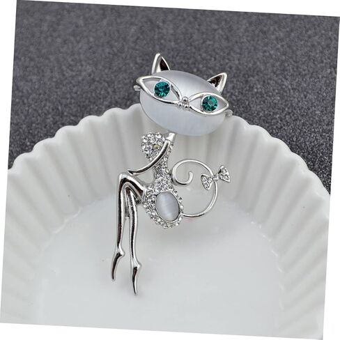 Cute Cat Eye Brooch Pin for Women Vintage Crystal Cat Brooch Easy to Attach for Jackets Bags and Backpacks Show Your Unique Style and Personality in Saudi Arabia