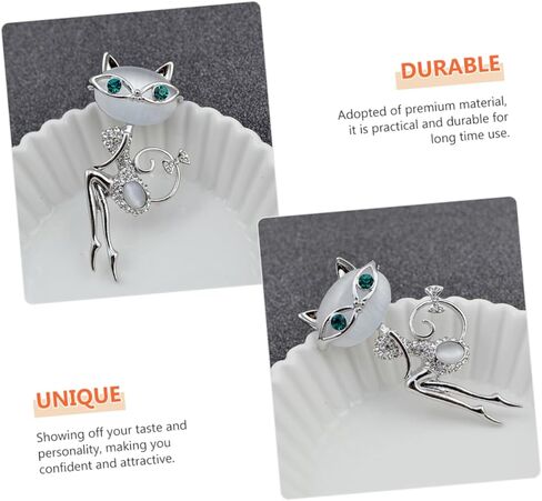 Cute Cat Eye Brooch Pin for Women Vintage Crystal Cat Brooch Easy to Attach for Jackets Bags and Backpacks Show Your Unique Style and Personality in Saudi Arabia