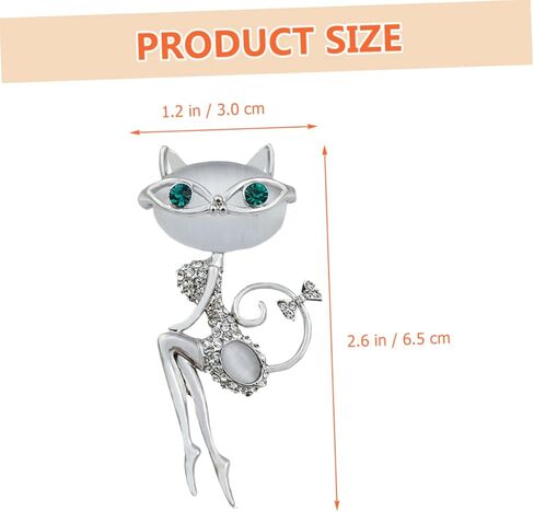 Cute Cat Eye Brooch Pin for Women Vintage Crystal Cat Brooch Easy to Attach for Jackets Bags and Backpacks Show Your Unique Style and Personality in Saudi Arabia