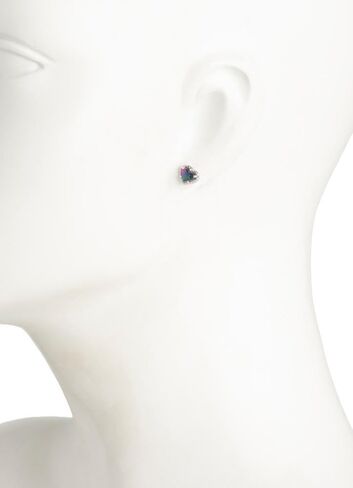 Kendra Scott Women's Anna Heart Stud Earrings in Silver Iridescent Navy in Saudi Arabia