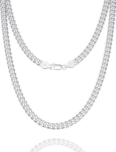 ASDULL 925 Sterling Silver Figaro/Cuban Chain Necklace for Men Diamond Cut Silver Link Chain for Women 16-30 Inches in Saudi Arabia