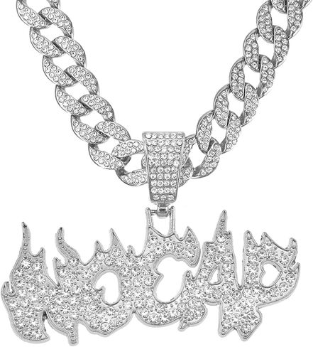 Miami Cuban Chain Ice Tiger Head Miami Cuban Link Chain Necklace - Gold/Silver Plated Cubic Zirconia Hip-Hop Jewelry Gift For Men in Saudi Arabia