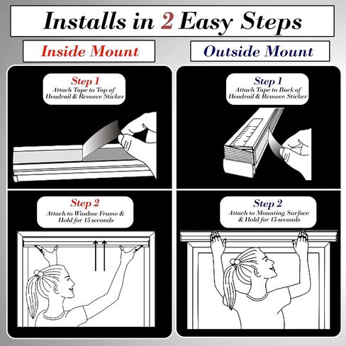BLINDS101 ظلال قماشية مطوية لاسلكية للنوافذ الداخلية، مقطوعة حسب الحجم، سهلة التركيب ذاتية اللصق، بدون تدريبات ولا أدوات، ستائر ترشيح للضوء، اللون: أبيض، الحجم: 46.5 بوصة عرض × 64 بوصة طول in Saudi Arabia