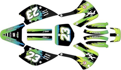 مجموعة الرسومات لـ Kawasaki KX 85 (2001-2013) سلسلة Splash Tan 09 Mil-Dirt Bike Custom Racing Deacals Stickers Kit ، No-Plastics in Kuwait
