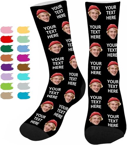 M YESCUSTOM Custom Funny Socks With Multiple Faces Personalized Socks for Men Women in Kuwait