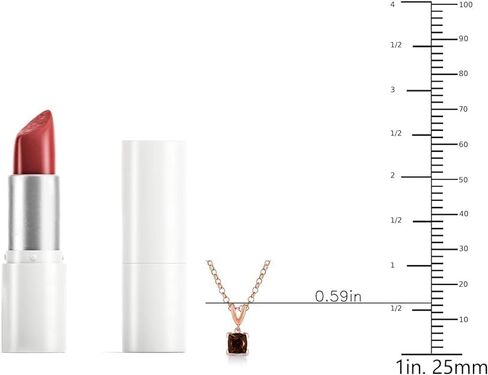 Le Vian 3/4 قيراط بني سموكي كوارتز قلادة مربعة للنساء I 14k مطلية بالذهب الوردي 925 قلادة من الفضة الاسترليني لها I 18 بوصة سلسلة قلادة مع مشبك حلقة زنبركية I وسادة قطع الأحجار الكريمة in Saudi Arabia