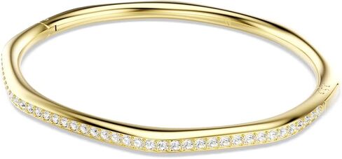 Swarovski Dextera bangle, Octagon shape, Round cut, White, Gold-tone plated in Saudi Arabia