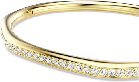 Swarovski Dextera bangle, Octagon shape, Round cut, White, Gold-tone plated in Saudi Arabia