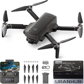 UranHub G30 Drones with Camera for Adults 4k, GPS Beginner Drones with 31-Min Flight Time, Beginner Mode/Auto Return/Brushless Motor/Intelligent Flight, Cool Toys Gift for Men Boys(Under 249 g) in Kuwait