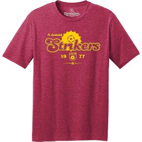 Throwbackmax Fort Lauderdale Strikers 1977 NASL Soccer Classic Cut, Short Sleeve Red Heather Tee Shirt in Saudi Arabia