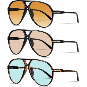 نظارة شمسية كلاسيكية كبيرة الحجم بتصميم طيار للنساء والرجال طراز كلاسيكي من السبعينيات بإطار كبير عصري in Kuwait