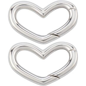 SUNNYCLUE 1 Box 2Pcs 925 Sterling Silver Gate Rings Heart Spring Clasp Love Hearts Shaped Bracelets Necklace Closures Connectors Carabiner Snap Clip Ring for Jewelry Making DIY Crafts Accessories in Kuwait