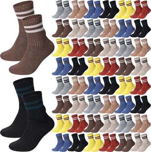 Cutecrop 48 Pairs Women Socks Bulk Thermal Warm Winter Cozy Thick Hiking Boot Crew Socks Fuzzy Comfy Work for Ladies Gifts in Saudi Arabia