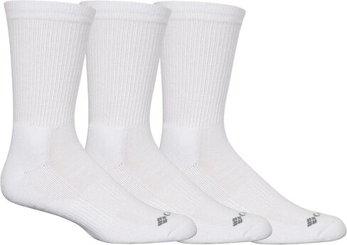 Columbia Half Cushion Crew Socks, 3 Pair, White, One Size in Saudi Arabia