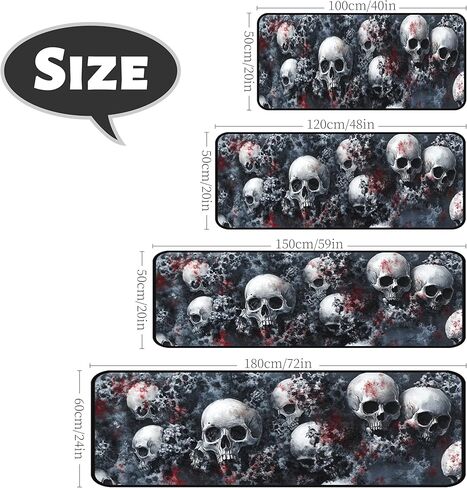 Skull Kitchen Room Mat, Kitchen Area Rug 20''x59'' Laundry Room Rug Runner, Floor Matfor Bathroom, and Mudroom in Saudi Arabia