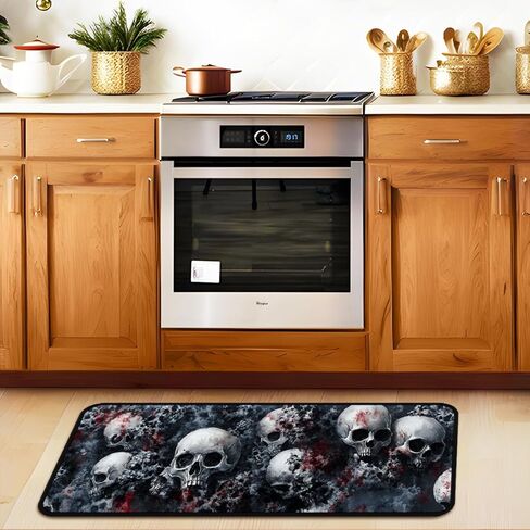 Skull Kitchen Room Mat, Kitchen Area Rug 20''x59'' Laundry Room Rug Runner, Floor Matfor Bathroom, and Mudroom in Saudi Arabia