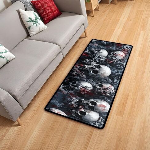 Skull Kitchen Room Mat, Kitchen Area Rug 20''x59'' Laundry Room Rug Runner, Floor Matfor Bathroom, and Mudroom in Saudi Arabia