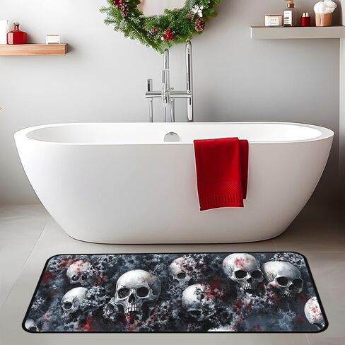 Skull Kitchen Room Mat, Kitchen Area Rug 20''x59'' Laundry Room Rug Runner, Floor Matfor Bathroom, and Mudroom in Saudi Arabia