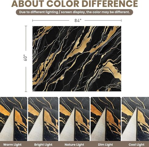 Lveesto Black and Gold Rug for Living Room, 5'x7' Washable Marble Rug for Bedroom and Dining Room, Modern Aesthetic Abstract Carpet Cashmere Black Gold Marble Carpet for Home Decor in Saudi Arabia