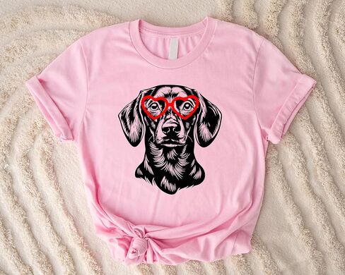 قميص وسويت شيرت Dog Mom Valentine - My Dog is My Valentine برقبة دائرية، هدية حب للجرو، Dachshund متعدد in Saudi Arabia