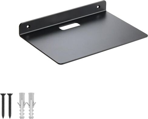 أرفف عائمة، مثبتة على الحائط من سبائك الألومنيوم مقاس 3.0 مم، رف معلق صغير، للحمام وغرفة النوم وغرفة المعيشة والمطبخ (12 بوصة أسود، مجموعة من 2) in Kuwait