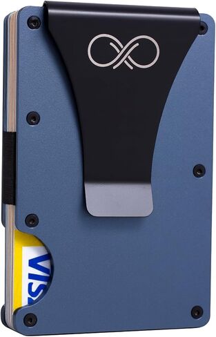 EPIAGORA Minimalist Slim Wallet – RFID Blocking Aluminum Card Holder for Men with Money Clip, Durable Metal Design in Saudi Arabia