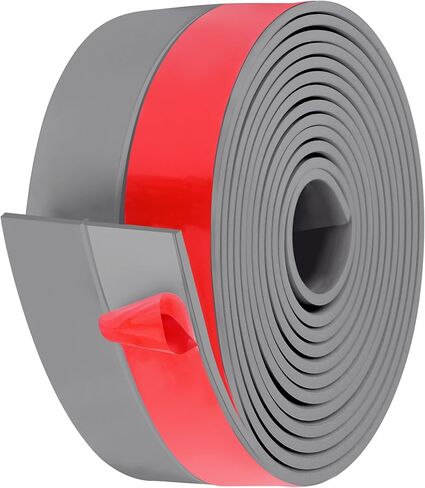 MYFAMIREA Door Weather Stripping 2IN (W) x 20FT (L) Silicone Door Seal Strip Draft Stopper Side Seal Self Adhesive Shower Door Sweep Insulation Tape Bottom Seal for Sliding Door Window Gap, Clear in Kuwait