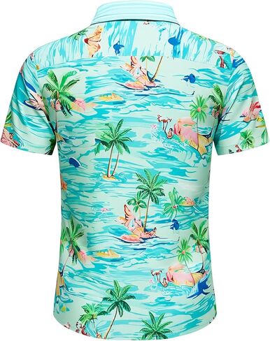XPIZH Hawaiian Shirt for Men Short Sleeve Button Down Shirt Tropical Print Casual Shirt for Beach Vacation Summer Party in Saudi Arabia