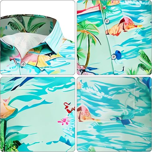 XPIZH Hawaiian Shirt for Men Short Sleeve Button Down Shirt Tropical Print Casual Shirt for Beach Vacation Summer Party in Saudi Arabia
