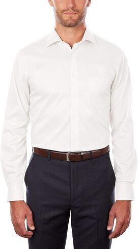 Van Heusen Mens Dress Shirt Regular Fit Flex Collar Stretch Solid in Saudi Arabia