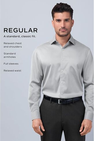 Van Heusen Mens Dress Shirt Regular Fit Flex Collar Stretch Solid in Saudi Arabia