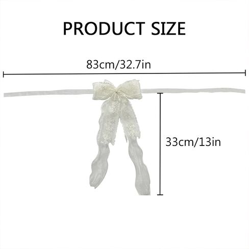 2 PCS Bowknot Curtain Tiebacks, Bow Curtain Holdbacks Buckles with Pearls, Butterfly Curtain Ties for Boho Bedroom Decor, Baby Nursery Decor, Farmhouse Decor (Beige) in Kuwait