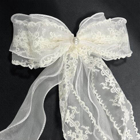 2 PCS Bowknot Curtain Tiebacks, Bow Curtain Holdbacks Buckles with Pearls, Butterfly Curtain Ties for Boho Bedroom Decor, Baby Nursery Decor, Farmhouse Decor (Beige) in Kuwait