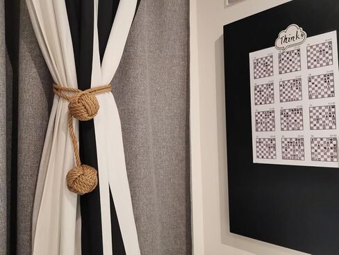 Natural Jute Rope Curtain Tiebacks, 4 Pack Handmade Adjustable Curtain Holdbacks for Thin to Thick Curtains，Decorative Curtain Tie Backs for Draperies, Boho Farmhouse Outdoor Style No Drill for Home in Saudi Arabia