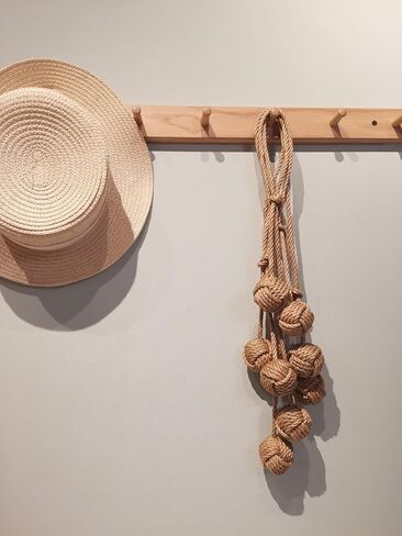 Natural Jute Rope Curtain Tiebacks, 4 Pack Handmade Adjustable Curtain Holdbacks for Thin to Thick Curtains，Decorative Curtain Tie Backs for Draperies, Boho Farmhouse Outdoor Style No Drill for Home in Saudi Arabia