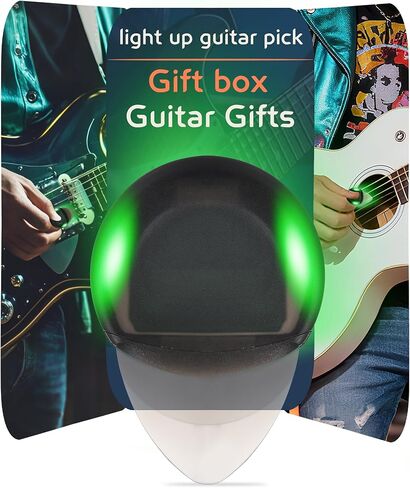LED Light Up Guitar Picks – Glow-in-the-Dark, Replaceable Button Cell Battery, Customizable for Electric & Acoustic Guitars, Firefly Guitar Accessories, Cool Guitar Picks for Musicians in Saudi Arabia