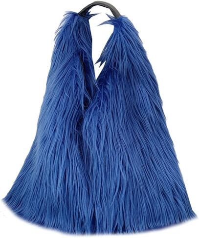 Tote Bags for Women Faux Fur Y2K Hobo Handbag Fuzzy Furry Shoulder Purse in Saudi Arabia