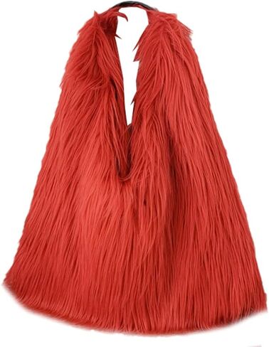 Tote Bags for Women Faux Fur Y2K Hobo Handbag Fuzzy Furry Shoulder Purse in Saudi Arabia