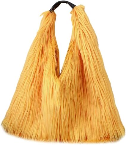Tote Bags for Women Faux Fur Y2K Hobo Handbag Fuzzy Furry Shoulder Purse in Saudi Arabia