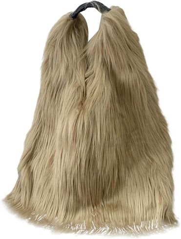 Tote Bags for Women Faux Fur Y2K Hobo Handbag Fuzzy Furry Shoulder Purse in Saudi Arabia