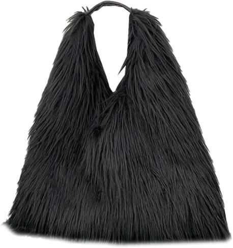 Tote Bags for Women Faux Fur Y2K Hobo Handbag Fuzzy Furry Shoulder Purse in Saudi Arabia