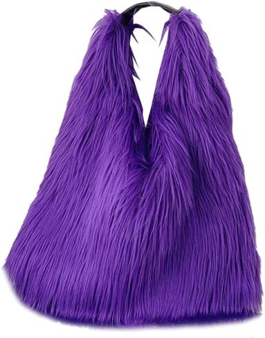 Tote Bags for Women Faux Fur Y2K Hobo Handbag Fuzzy Furry Shoulder Purse in Saudi Arabia