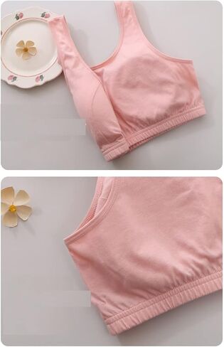 Women's Cotton Front-Closure Leisure Wireless Comfort Floral Bra with Padded Bra for Middle-Aged Elder Woman in Saudi Arabia