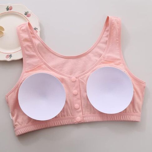 Women's Cotton Front-Closure Leisure Wireless Comfort Floral Bra with Padded Bra for Middle-Aged Elder Woman in Saudi Arabia