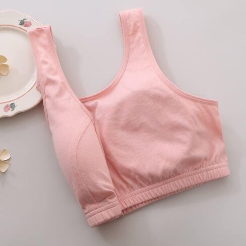 Women's Cotton Front-Closure Leisure Wireless Comfort Floral Bra with Padded Bra for Middle-Aged Elder Woman in Saudi Arabia