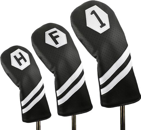 Scott Edward Golf Club Covers 3 Pcs/1Pcs, PU Numbered 1 3 5 Golf Headcovers for Driver and Fairway Wood Fit Most Golf Clubs Classic Look in Kuwait