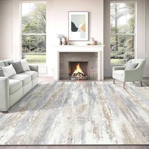 MATIIUI Vintage Grey Washable Area Rug 8x10, Non-Slip Boho Soft Low Pile Faux Wool Indoor Carpet, Gray Vintage Distressed Area Rugs for Living Room, Bedroom, Dining Room, Dorm, Office Home Decor in Saudi Arabia