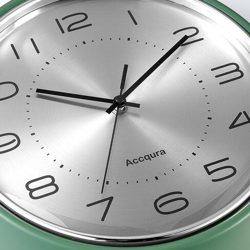 Accqura 12 Inch Vintage Retro Wall Clock, Silent Non-Ticking Metal Dial & Domed Glass Battery Operated, Design for Kitchen Living Room, Bedroom,Office (Sage Green) in Saudi Arabia
