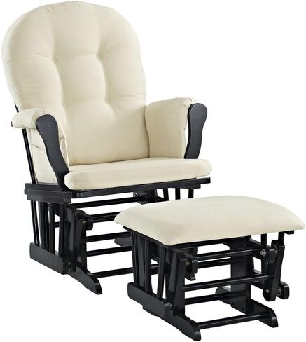 Southwestern Style Glider Set 28" W x 32" D x 38" H Includes Comfortable Glider Rocking Chair and Matching Ottoman Cushions, Perfect for Cozy Nurseries or Living Room Relaxation in Kuwait